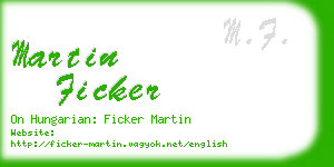 martin ficker business card